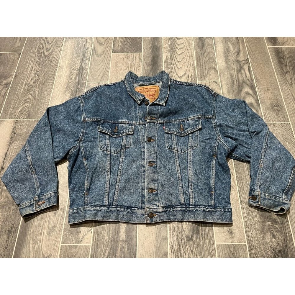 VINTAGE LEVIS DENIM TRUCKER JEAN JACKET 70598 4891 MEN'S SIZE L MADE IN USA